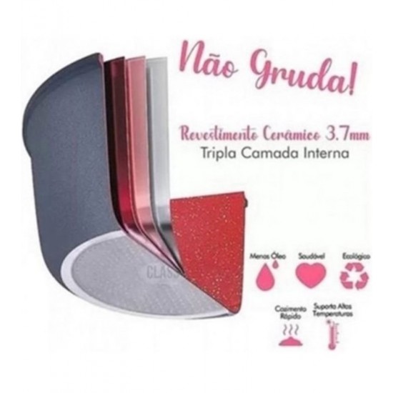 Caçarola 22cm Indução Ceramic Onix 3.7mm